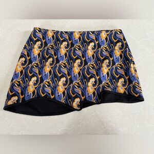 Zara Printed Mini Skirt Blue, Yellow & Black Macedonia Pattern BNWT Size M